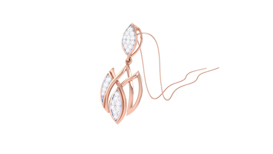 Twinkling Bloom Gold Pendent - 0.16 Ct Brilliant Cut Diamonds