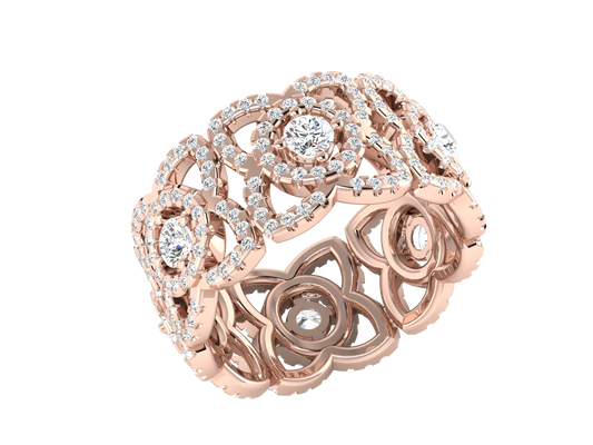 Artisan Aurora Crown - 1.44 Ct Round Cut Diamond Gold Ring