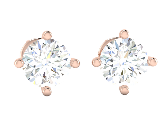 Geometric Star Cluster Stud Earrings In Rose Gold - 0.83 Ct Round Brilliant Cut Diamonds