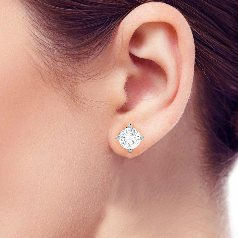 Geometric Star Cluster Stud Earrings In Rose Gold - 0.83 Ct Round Brilliant Cut Diamonds