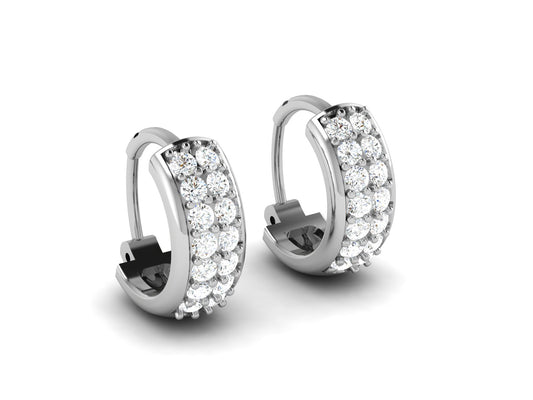 Modern Cutworks Hoop Earrings In Rose Gold - 0.35 Ct Round Brilliant Cut Diamonds