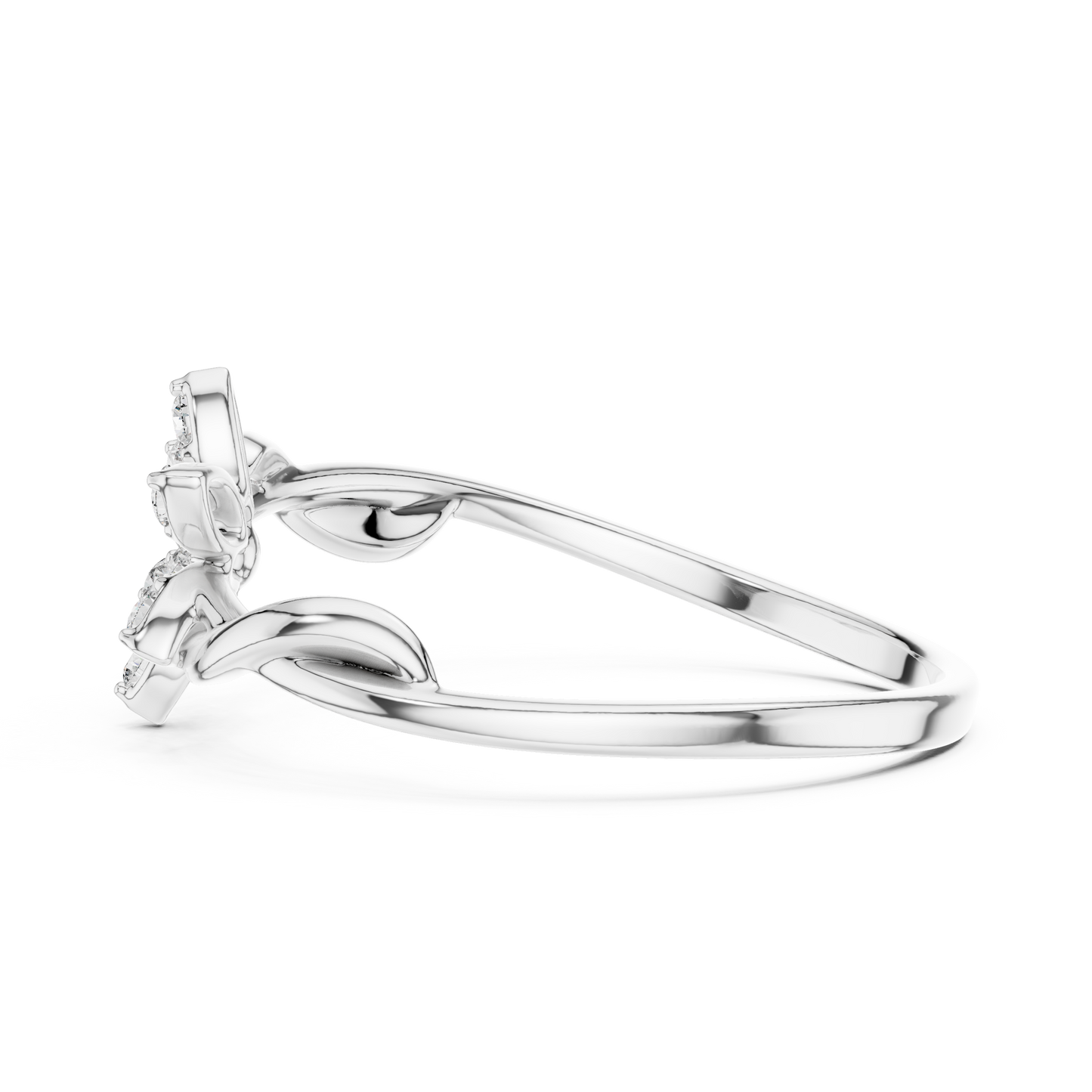 0.13 Carat Diamond Starburst Flower Twisted Ring | Yellow Gold