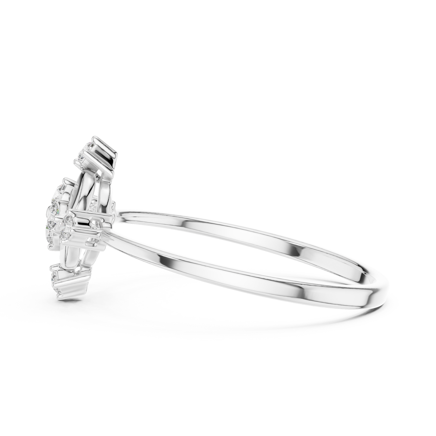 0.11 Carat Diamond Compass Starburst Medallion Ring | Yellow Gold