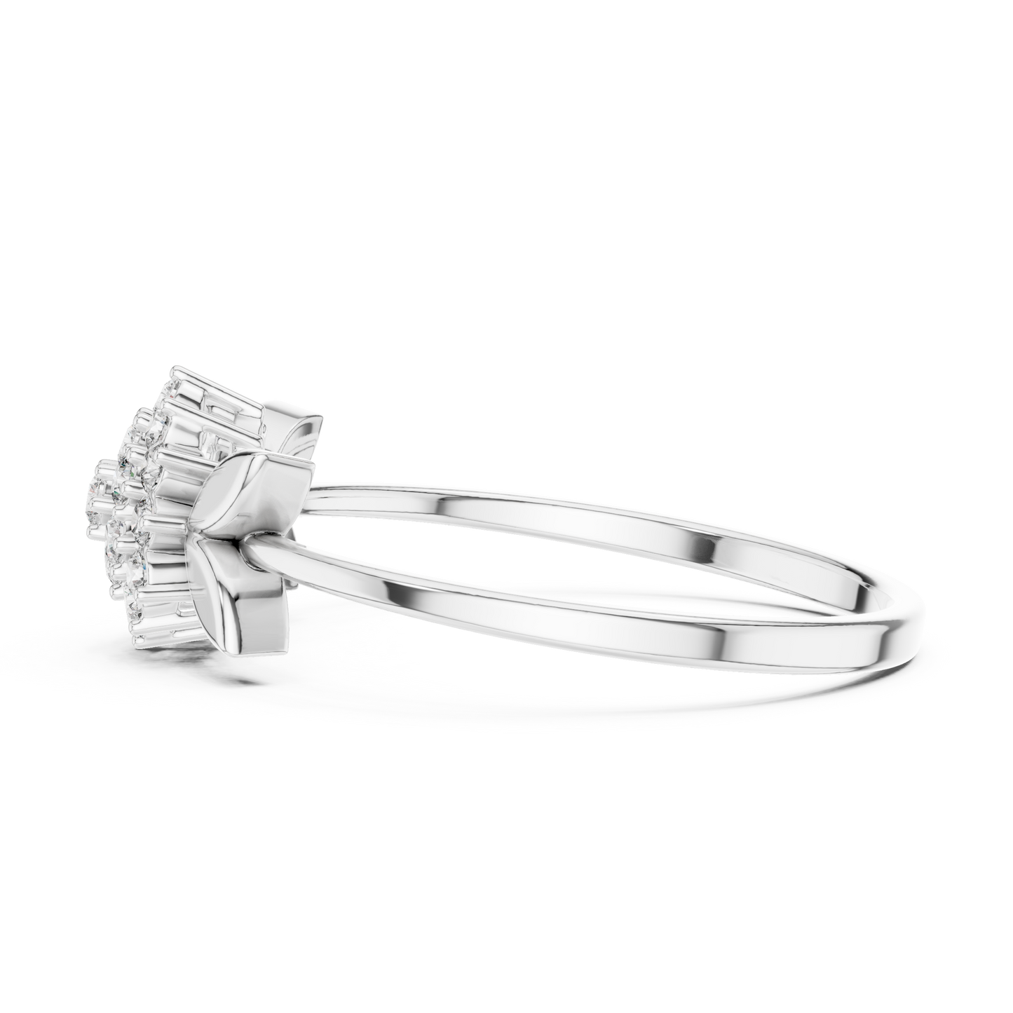 0.21 Carat Diamond Flower Blossom Cluster Ring | Yellow Gold