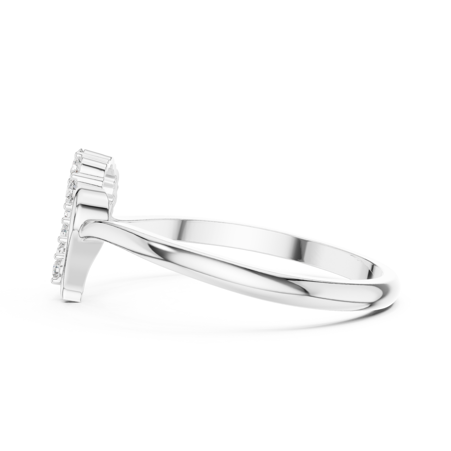 0.10 Carat Diamond Asymmetrical Open Heart Ring | Yellow Gold