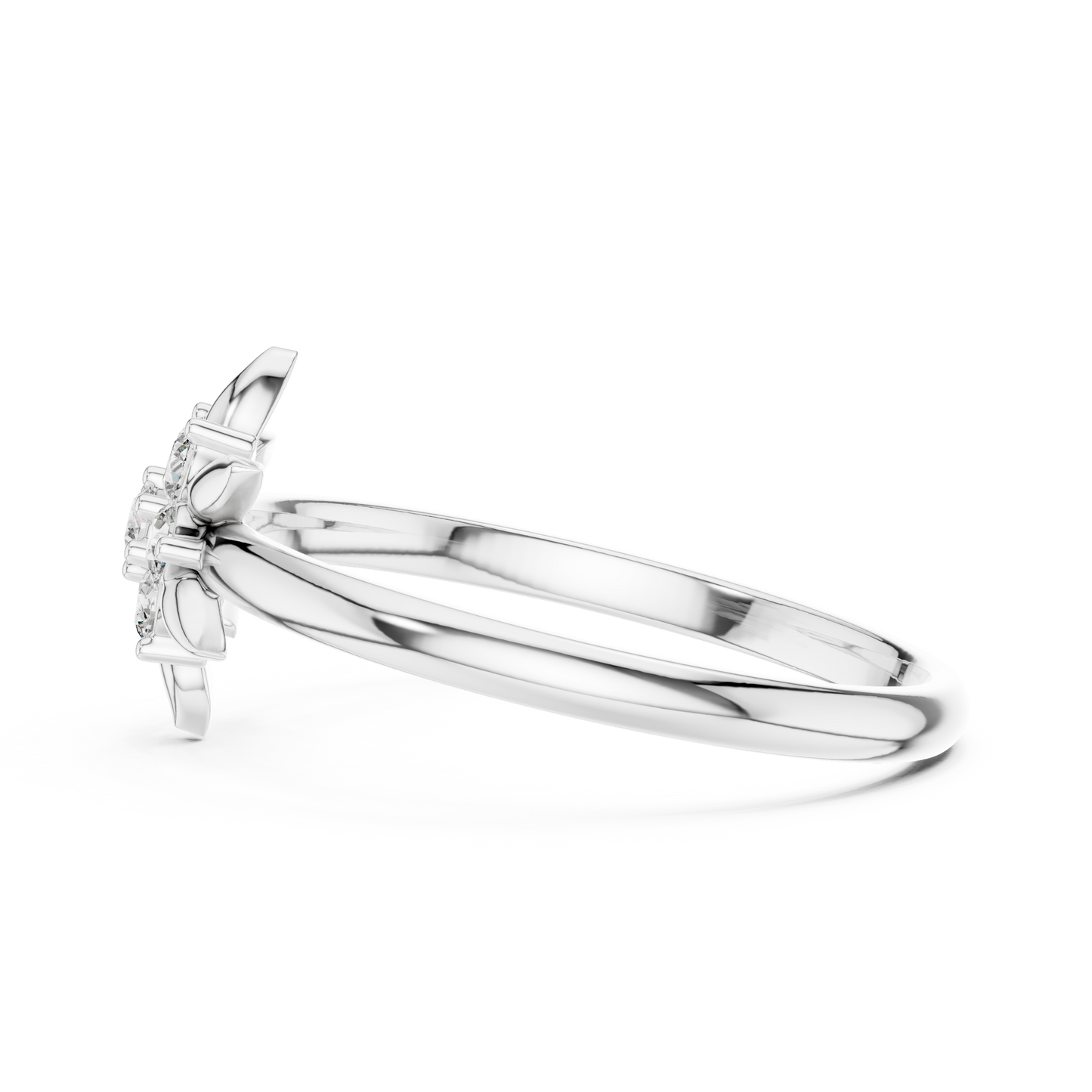 0.13 Carat Diamond Starburst Flower Cluster Ring | Yellow Gold