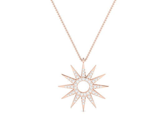 Celestial Radiance Diamond Stud Pendent-Sparkling Round