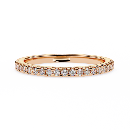 (0.22 CTW) Round Brilliant Diamond Shared-Prong Eternity Ring in Yellow Gold