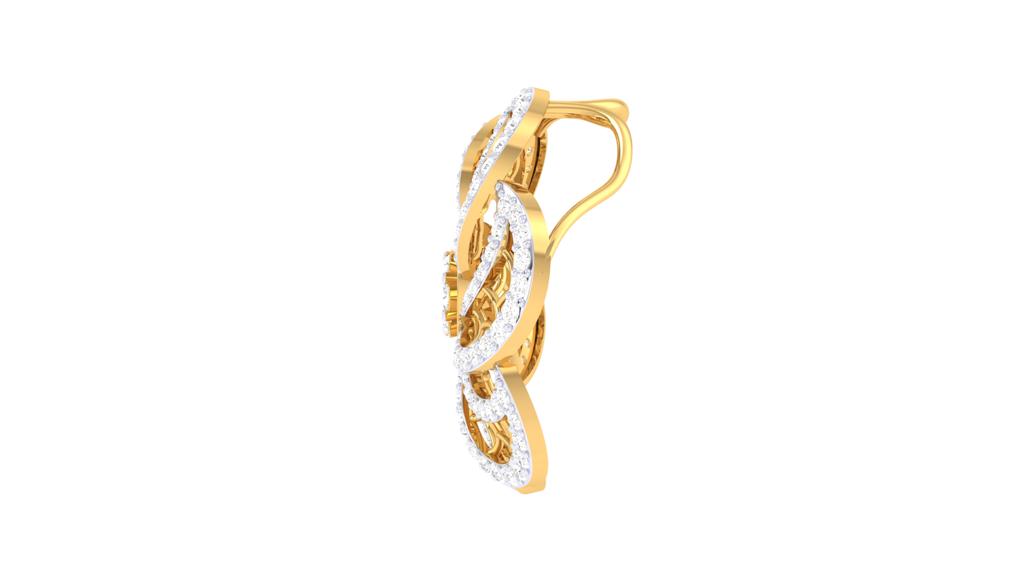 Filigree Petals Bloom Pendant In Gold - 1.04 Ct Brilliant Cut Diamonds