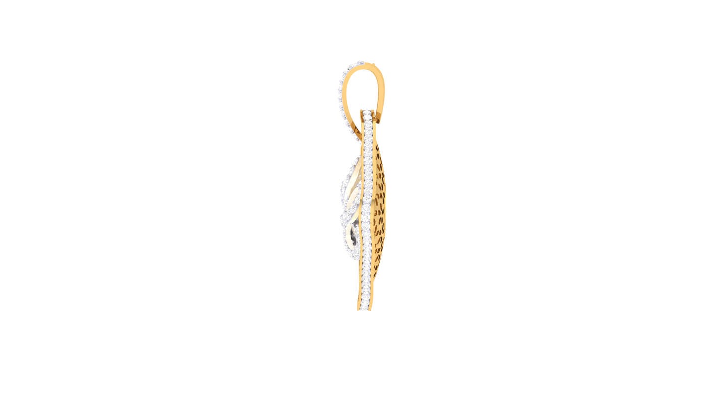 Ornate Filigree Diamond Pendant with Central Floral Motif – 1.00 Ct