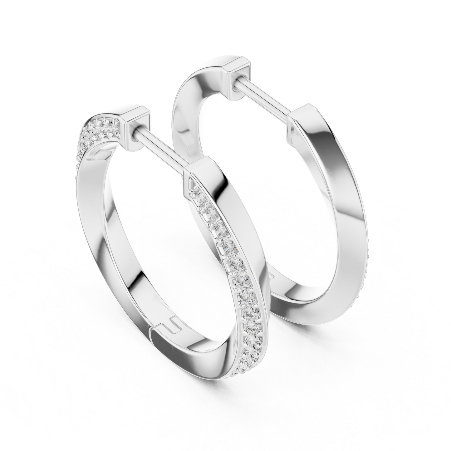 0.38CTW Twisted Bypass Diamond Huggie Hoop Earrings in Yellow Gold