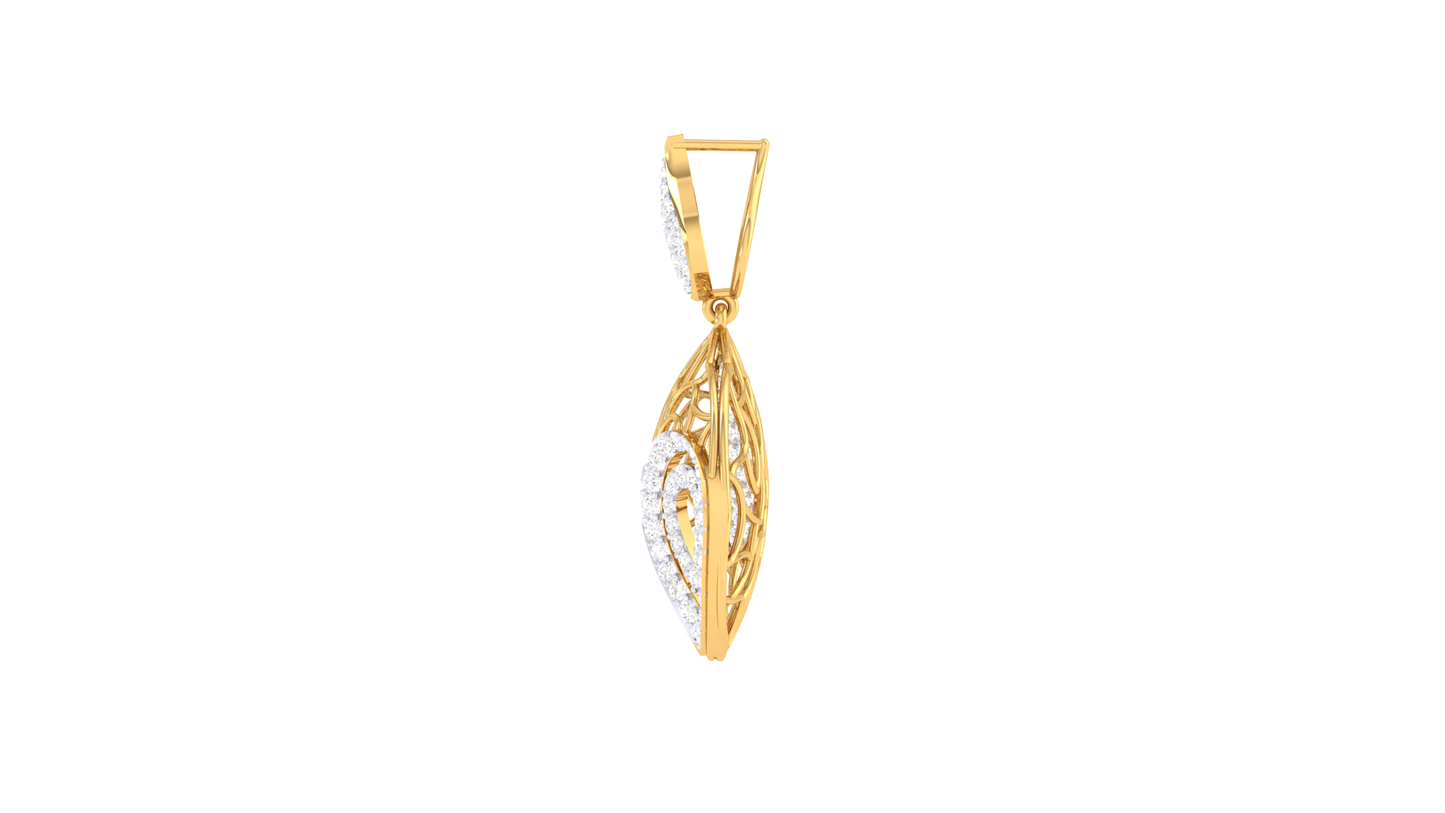 Teardrop & Paisley Pendant In Gold – 0.72 Ct Diamonds