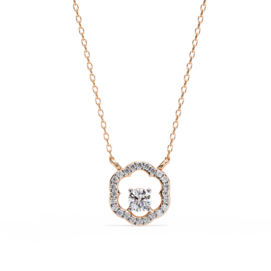 The Aurora Bloom Floating Solitaire Pendant- 0.31 Ct Round Brilliant Cut Diamonds