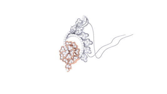 Asymmetric Floral Pendant In Gold – 0.64 Ct Diamonds