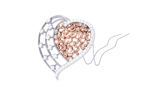 Dual Elegance Heart Pendant - 0.30 Ct Brilliant Cut Diamonds In Gold