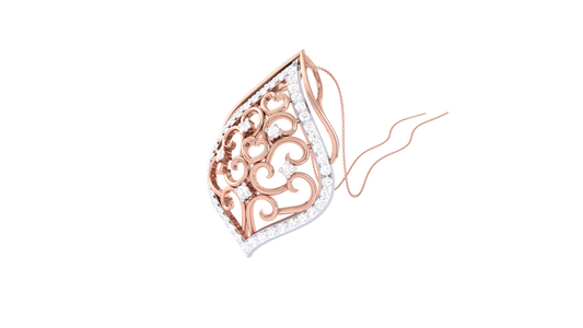 Teardrop Swirl Pendant - 0.32 Ct Shimmering Diamonds In Gold