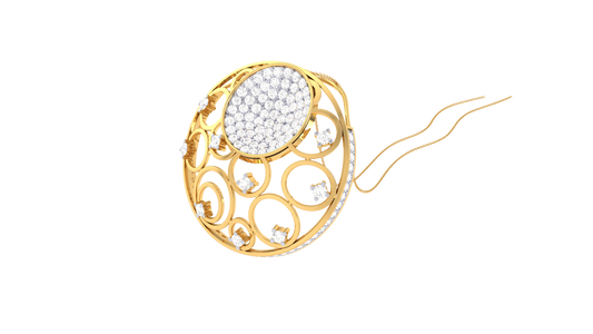 Sunburst Charm Rose Gild Pendent - 1.02 Ct Round Diamonds