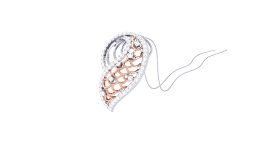 Twisted Leaf Spark Pendant In Gold – 0.43 Ct Diamonds