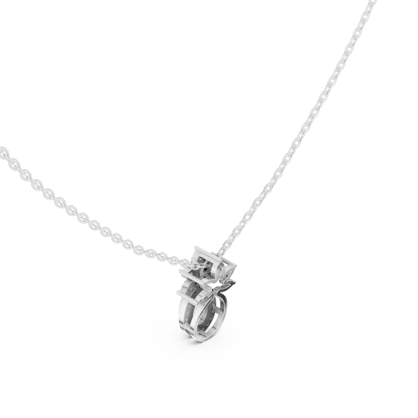 0.35CTW Pear-Cut Diamond Halo Pendant with Floral Crown in Yellow Gold