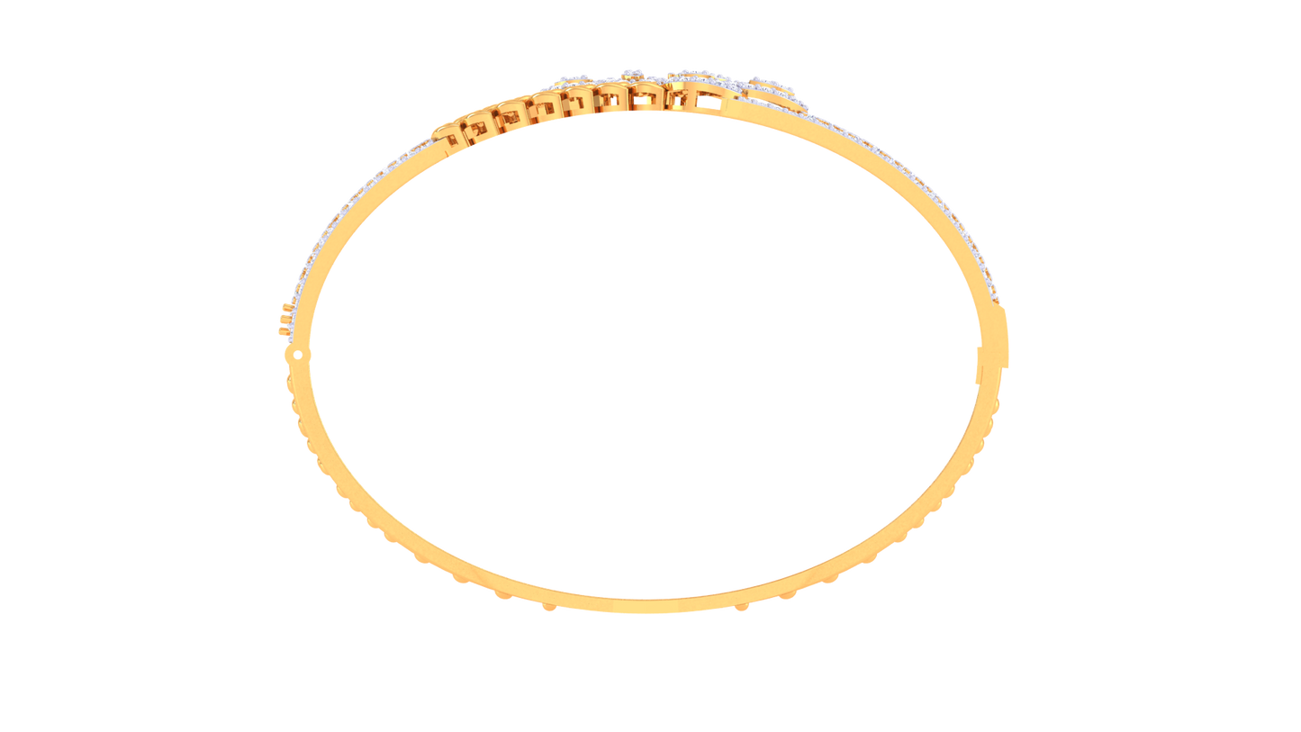 Floral Lattice Rich Gold Bracelet – 1.90 Ct Brilliant Diamonds