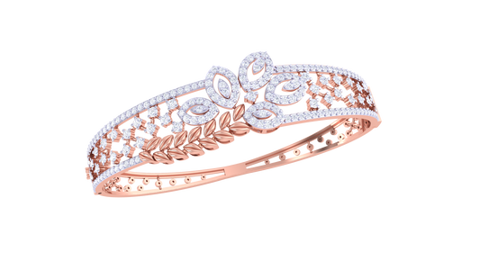 Floral Lattice Rich Gold Bracelet – 1.90 Ct Brilliant Diamonds