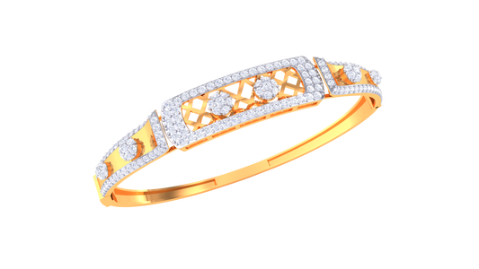 Lattice Luxe Rose Gold Bracelet - 1.72 Ct Round Diamonds