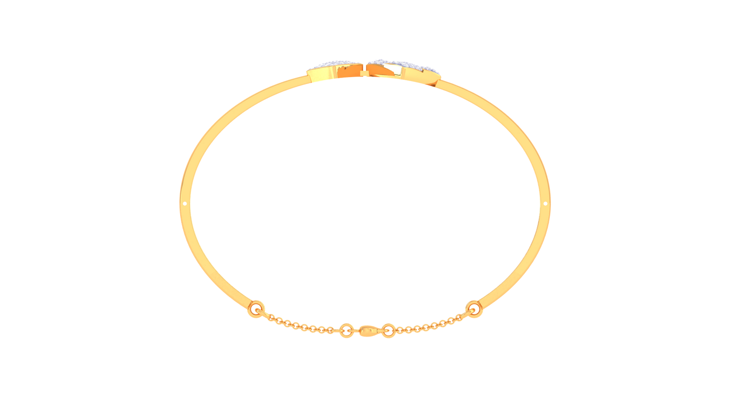 Interlock Square Bracelet In Polished Gold – 0.39 Ct Sparkling Diamonds