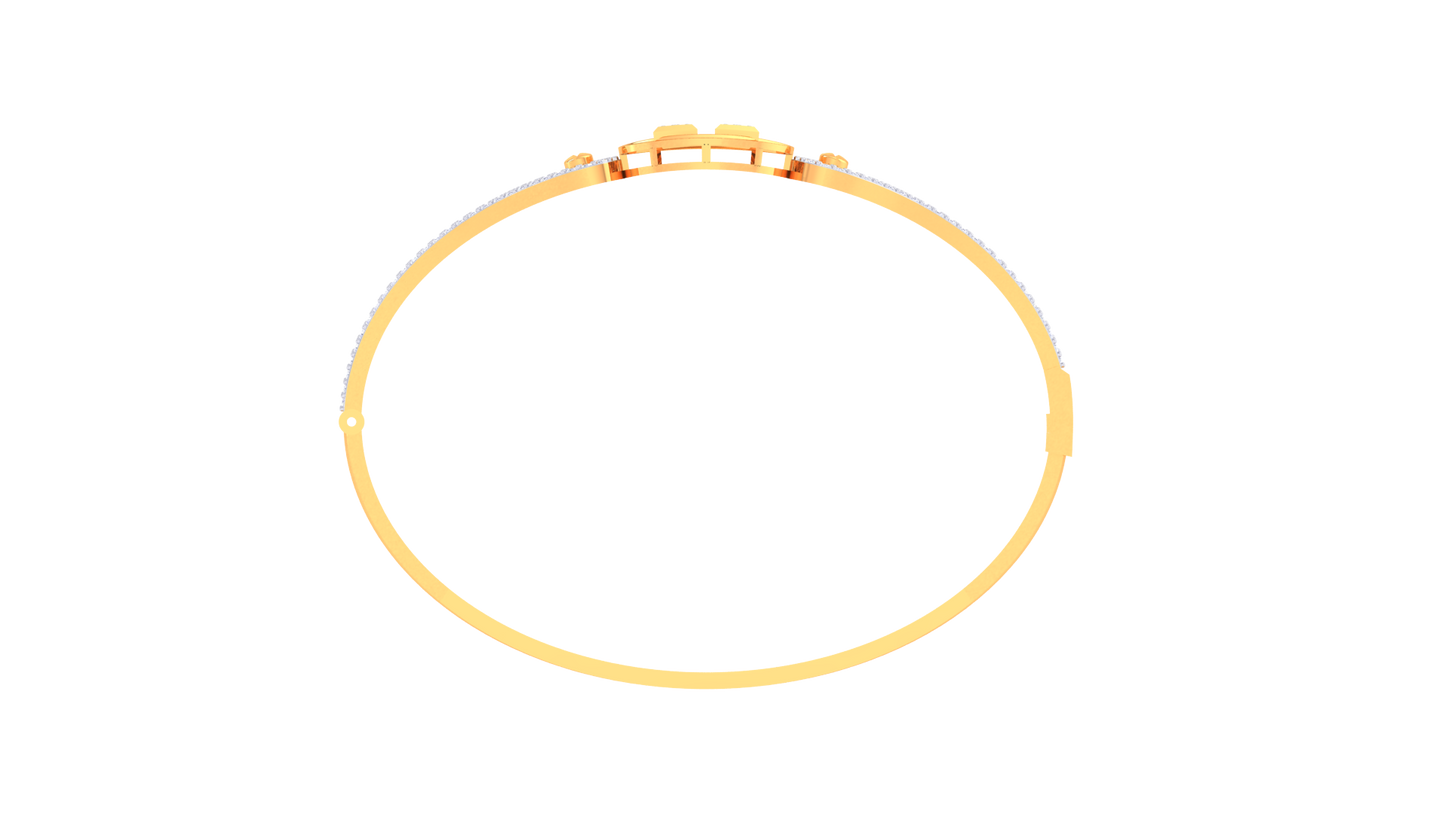 Golden Grid Dual Strand Elegance Bracelet - 0.75 Ct Diamonds