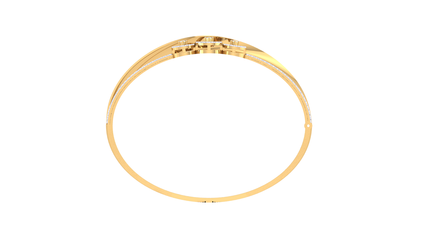 Six-Cluster Gleaming Gold Bracelet - 1.39 Ct Diamond Detailing