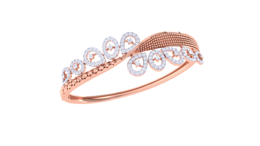 Orbital Petal Arc Diamond and Gold bracelet - 1.35 Ct