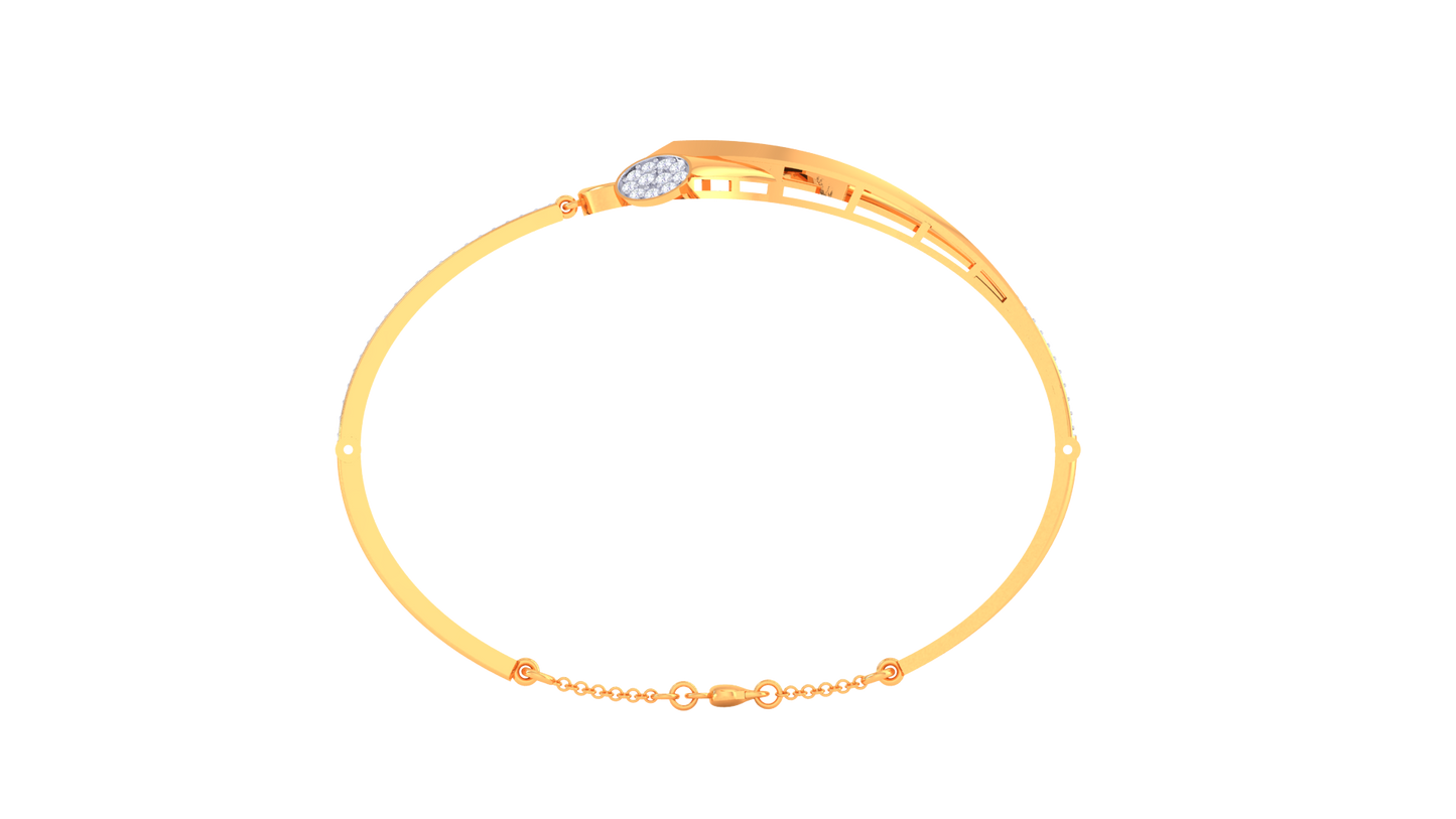 Oval & Rectangle Harmony Intersect Gold Bracelet - 0.50 Ct Diamonds
