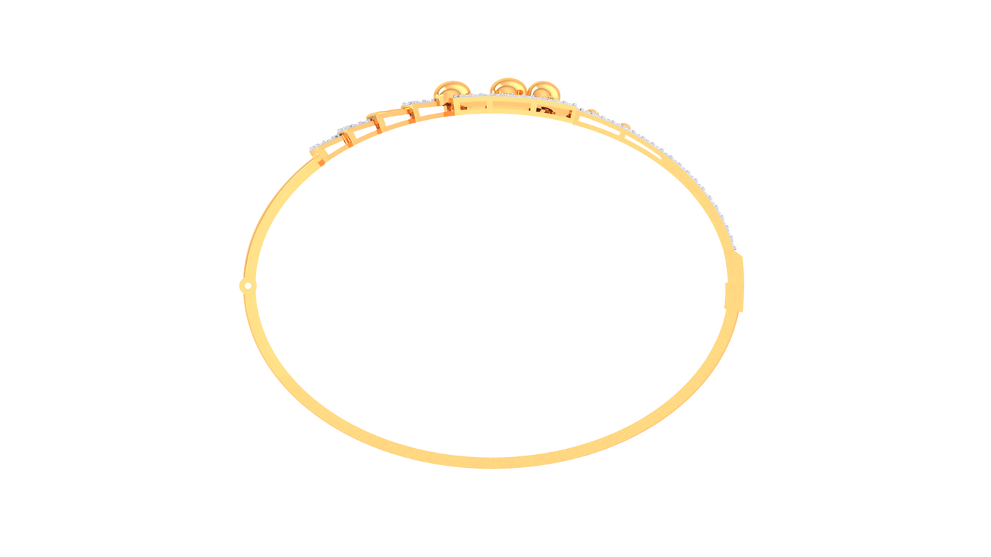 Triad Gleam Bracelet In Geometric Gold Edition - 0.71 Ct Dazzling Diamonds