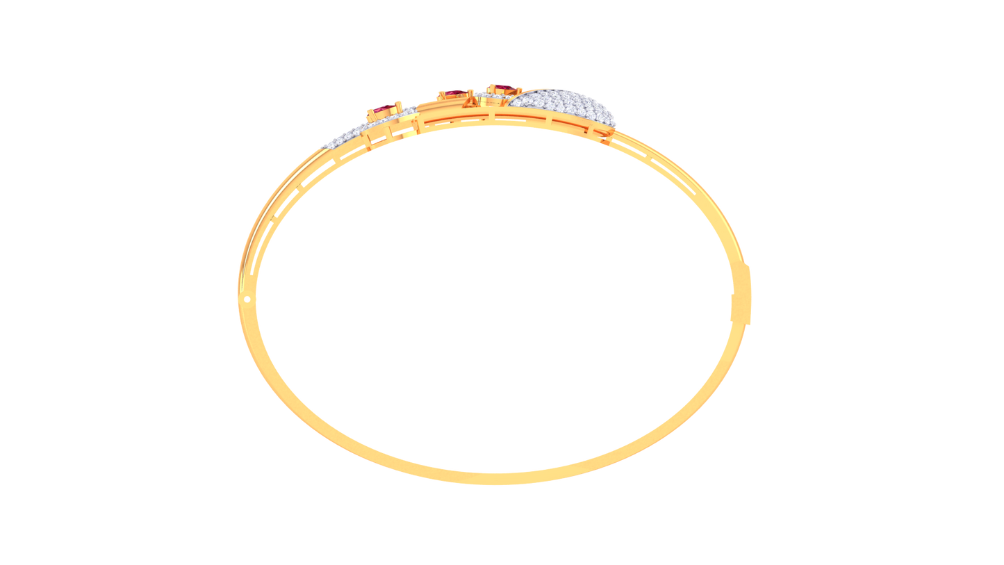 Crimson Halo Rose Gold Bracelet - 0.79 Ct Brilliant Diamonds