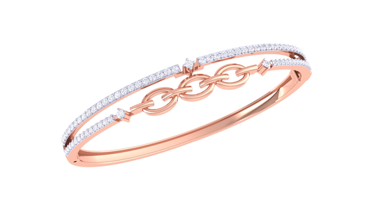 0.86 - Elegant Orbit Gold and Diamond Bracelet