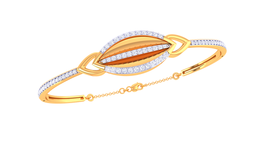 Oval Loop Rose Gold Bracelet – 0.57 Ct Sparkling Diamonds