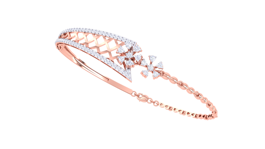 Lattice Bloom Bracelet In Yellow Gold Bracelet - 0.72 Ct Diamonds