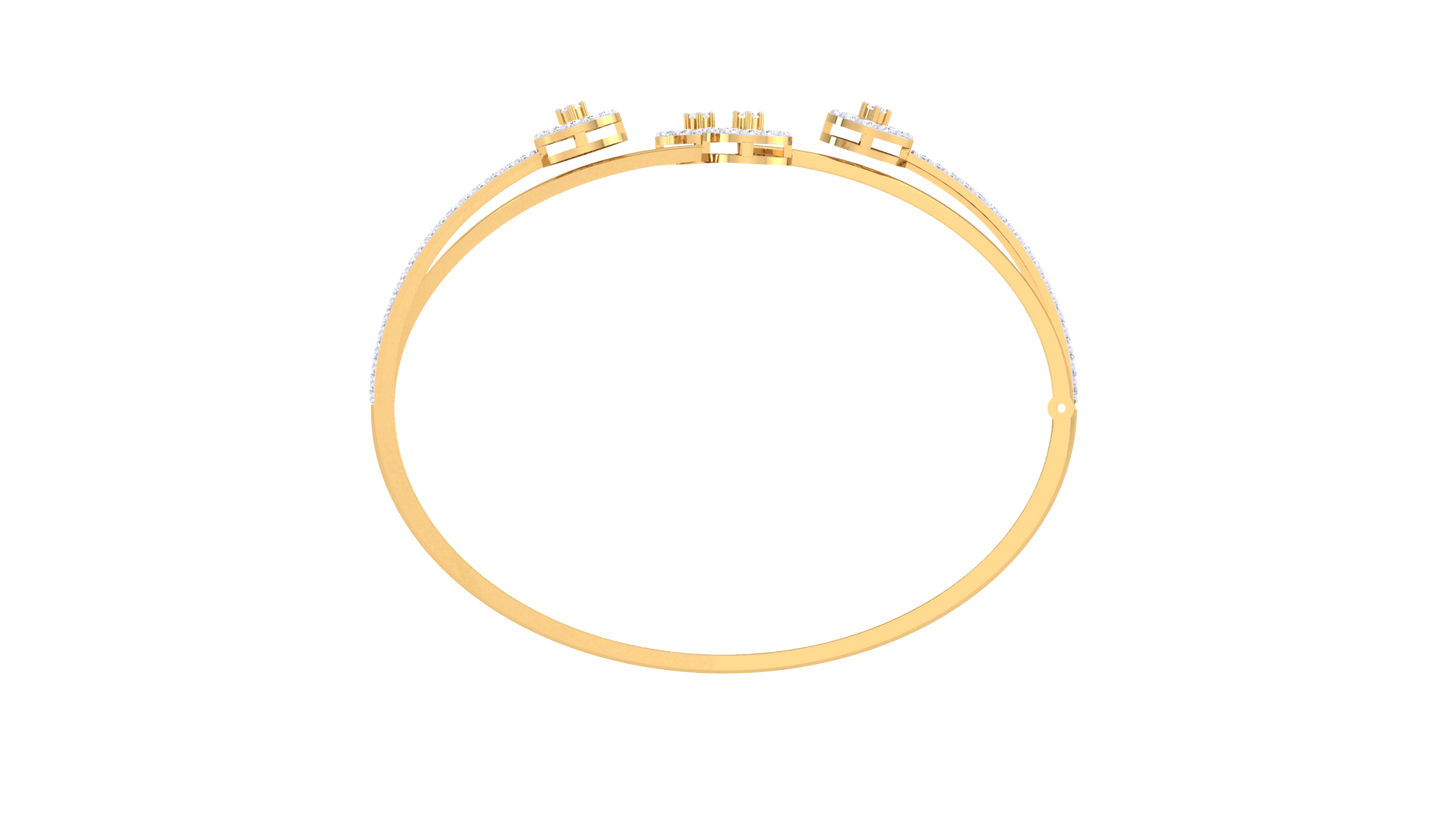 Starloop Golden Bracelet - 1.01 Ct Diamond Accents