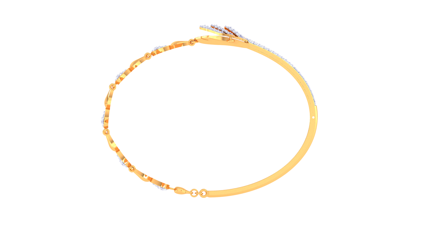 Arrow Radiance Bracelet In Rich Gold – 0.63 Ct Brilliant Cut Diamonds