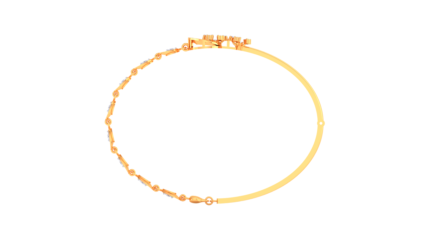Golden Petal Pathway Bracelet - 0.88 Ct Diamonds