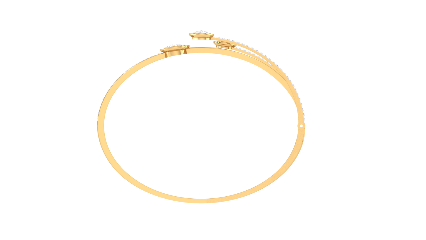 Triple Bezel Cluster Bracelet In Yellow Gold - 0.84 Ct Modern Diamonds