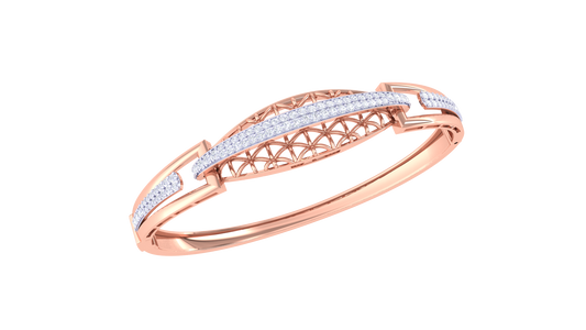Radiant Grace Bangle - 0.76 Ct Gold Diamond Bracelet