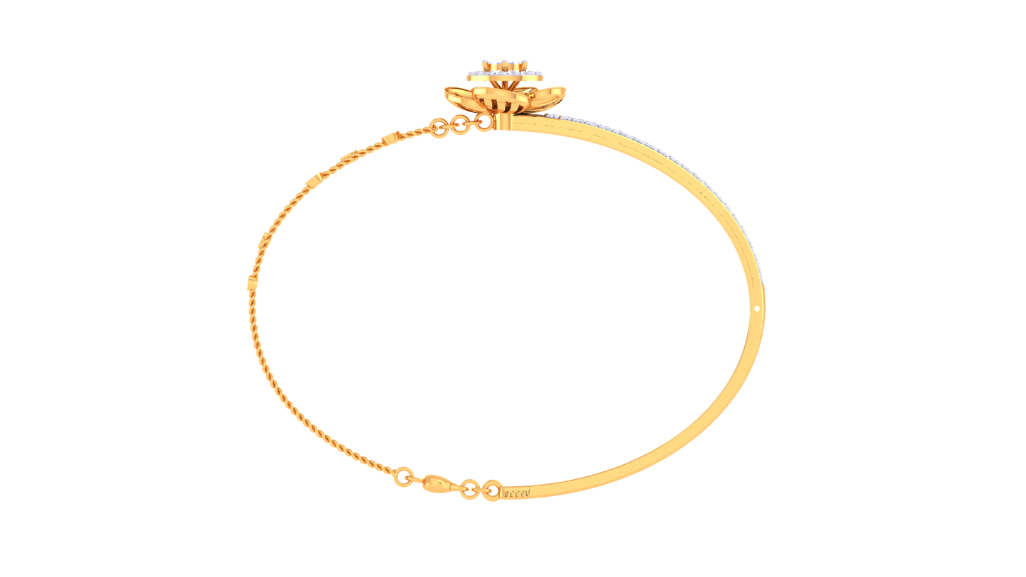 Petal Radiance Gold Bracelet With Concentric Floral Motif - 0.53 Ct Diamonds