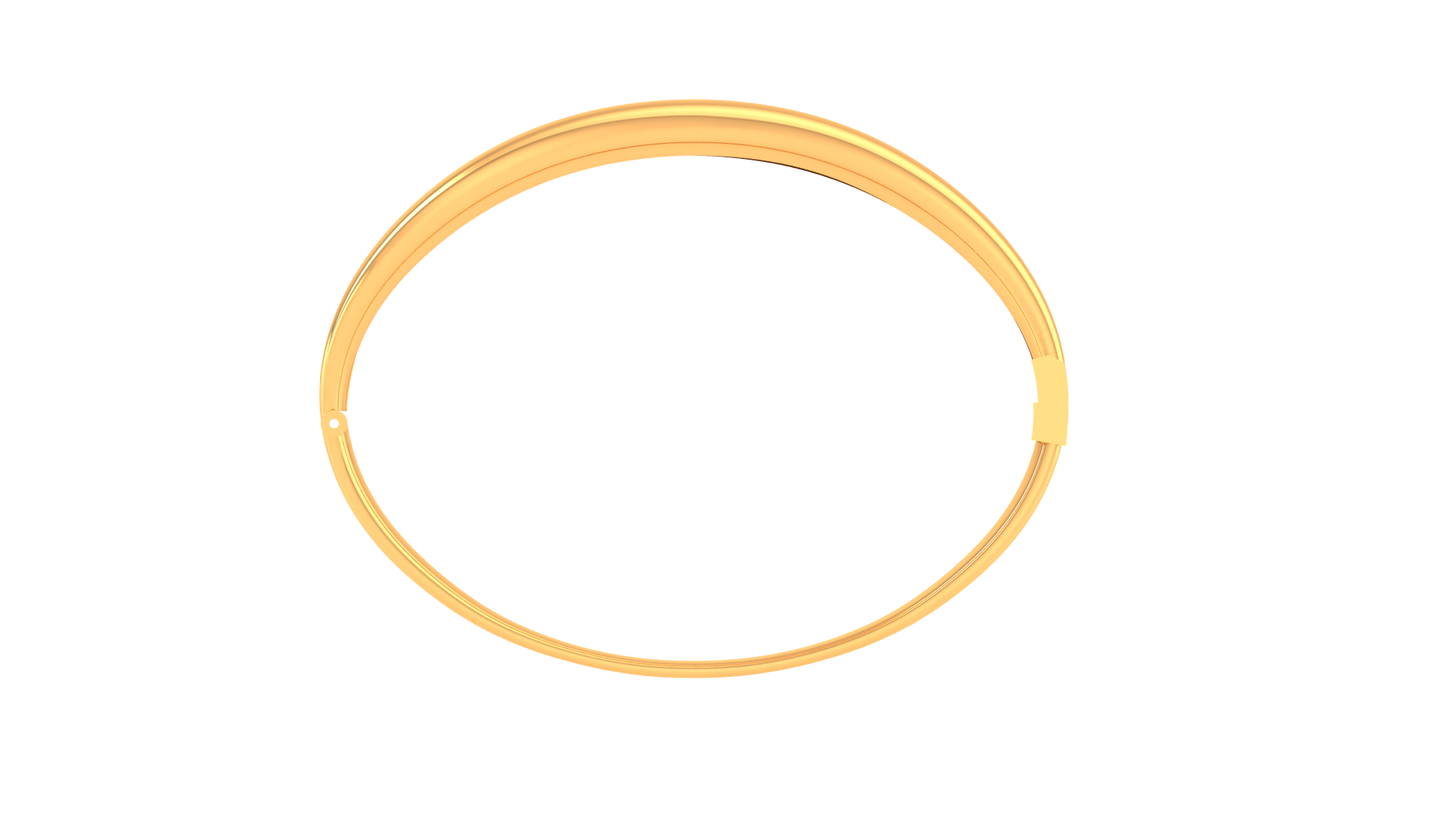 Sculpted Grace Dual-Band Gold Bangle - 1.42 Ct Diamonds Bracelet