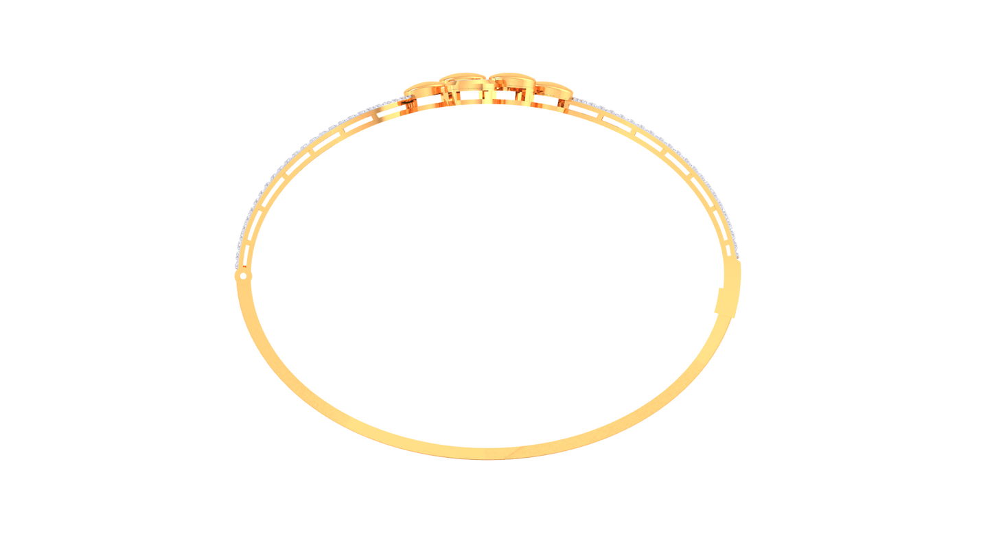 Hexa Bloom Yellow Gold Bracelet - 0.88 Ct Dazzling Diamonds