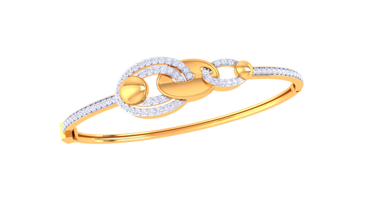 Interlace Elegance Gold Bracelet - 0.80 ct Dazzling Diamonds
