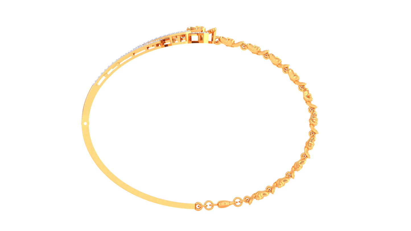 Floral Radiance Bracelet In Dual-Tone Gold – 0.76 Ct Brilliant Cut Diamonds