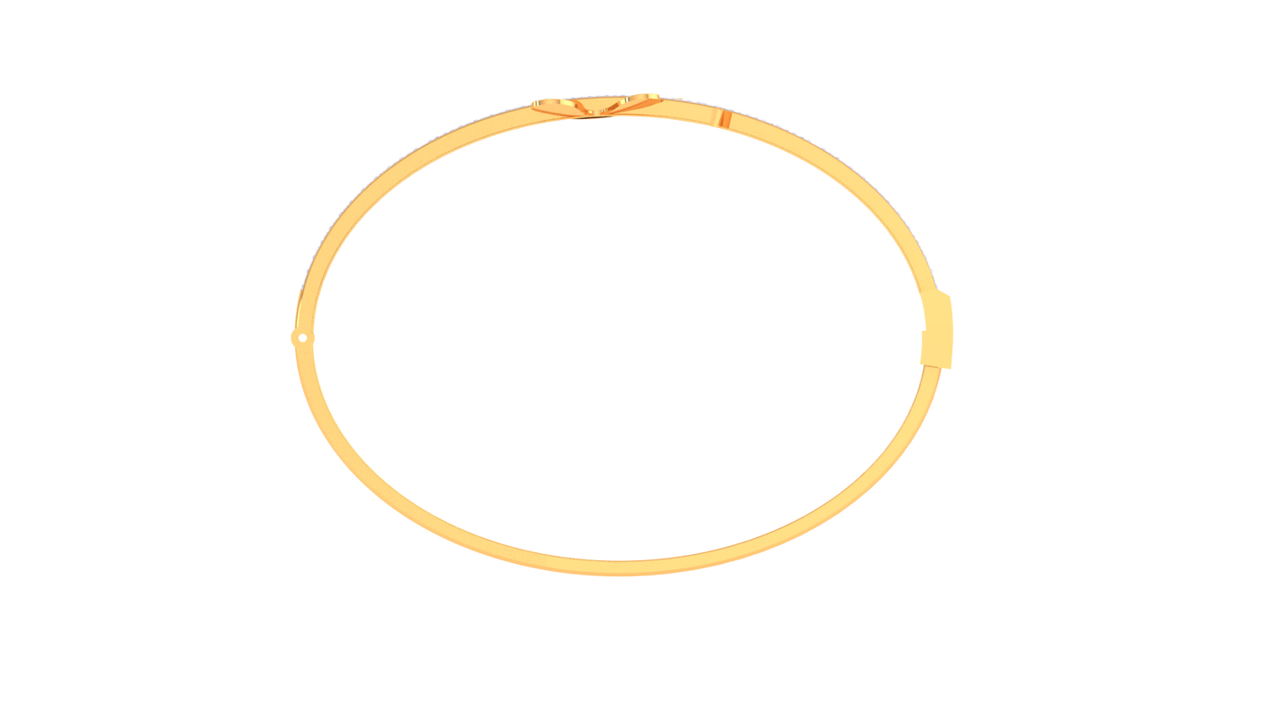 Twin Bloom Gold Bracelet - 0.73 Ct Diamond Embellishments