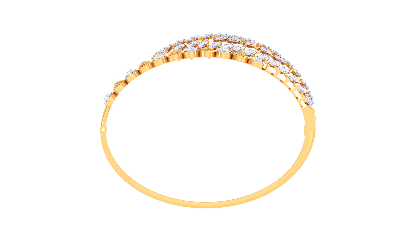 Intricate Leaf Diamond Bracelet In Gold -2.03 Ct