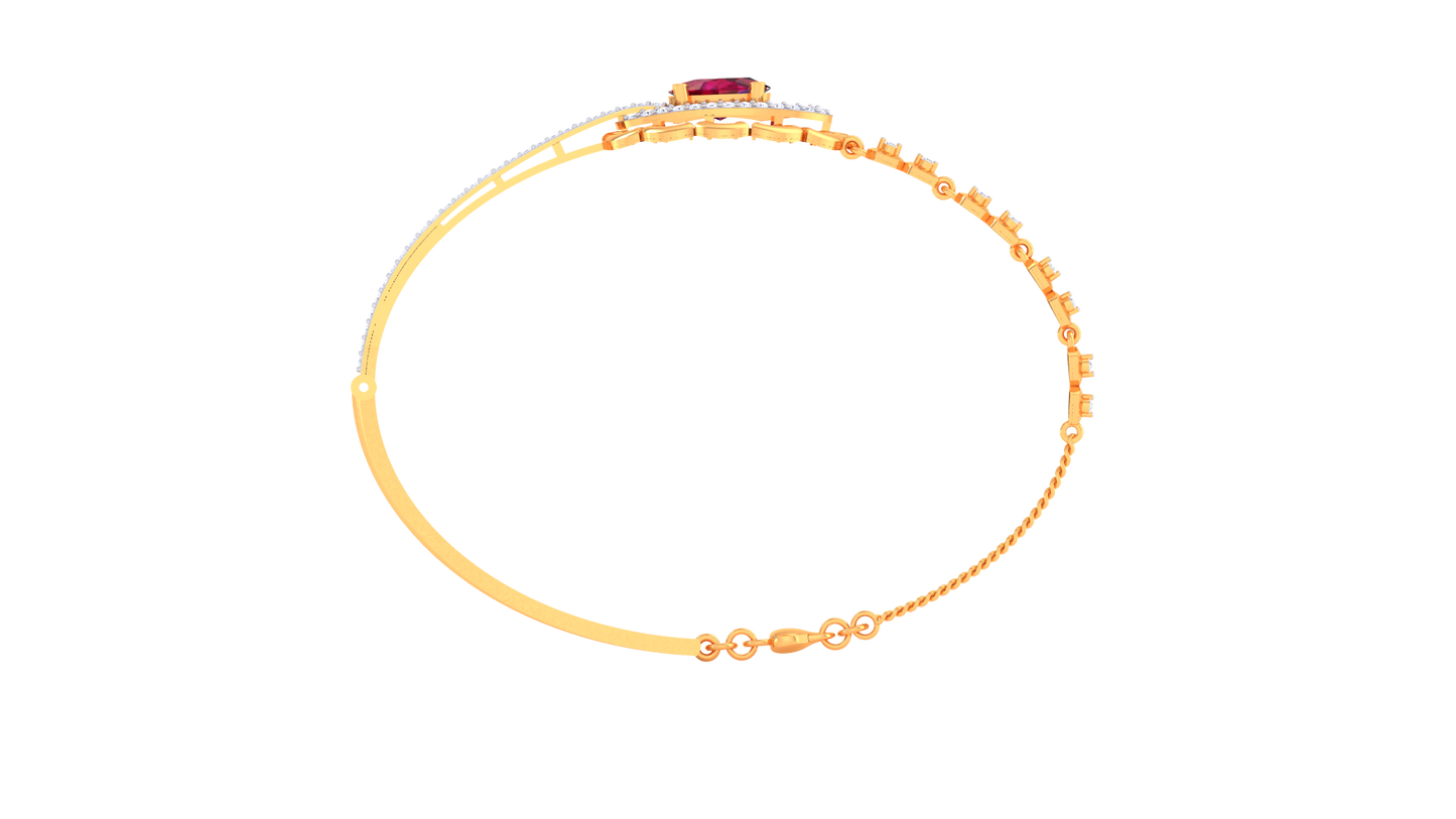 Regal Ember & Ruby Bracelet In Gold - 0.68 Ct Diamonds