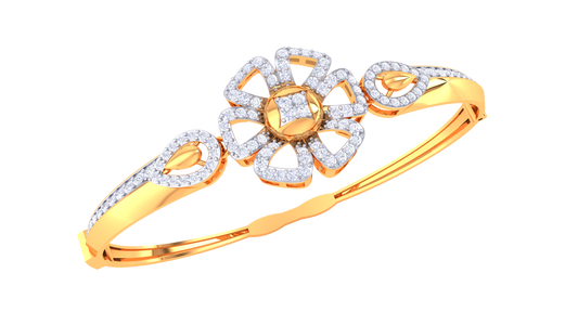 Blossom Radiance Gold Bracelet - 1.08 Ct Dazzling Diamonds